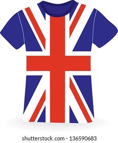 T-shirt with flag of UK. vector illustration