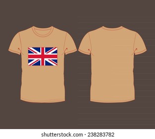 T-shirt with flag of UK. vector illustration
