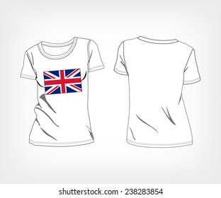 T-shirt with flag of UK. vector illustration