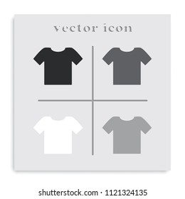 T-shirt flat black and white vector icon.
