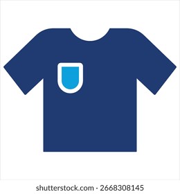 Tshirt Flat Blue Icon Vector Illustration