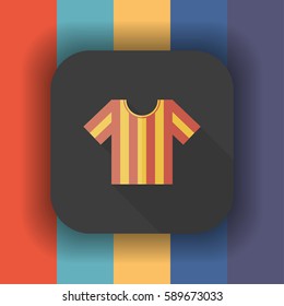 T-shirt flat icon with long shadow, vector illustration