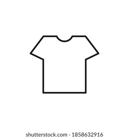 Icono de línea plana de camiseta. Cartel de la tienda de ropa. Delgado logotipo lineal para la tienda de ropa.