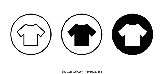 T-shirt flat line icon. Apparel store sign. Thin linear logo for clothing shop. icons button, vector, sign, symbol, logo, illustration, editable stroke, flat design style isolated on white linear