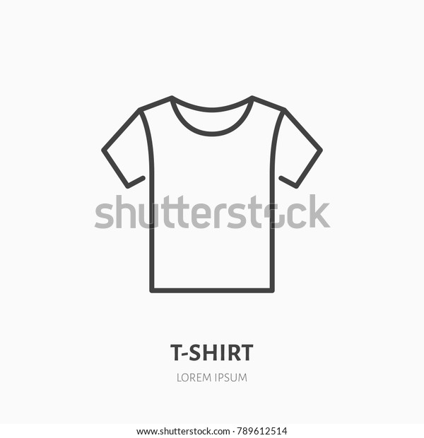 Tシャツのフラットラインアイコン アパレルストアの看板 衣料品店の細い線形のロゴ のベクター画像素材 ロイヤリティフリー