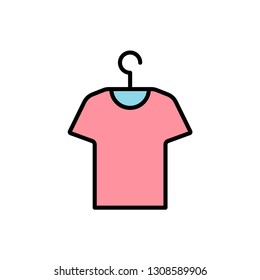 T-shirt flat vector icon sign symbol