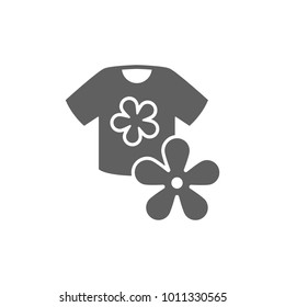 T-shirt with flower icon in trendy flat style isolated on white background. Symbol for your web site design, logo, app, UI. Vector illustration, EPS