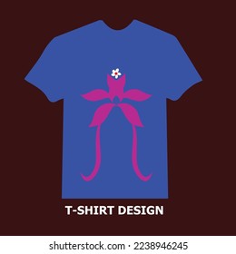 T-Shirt mit Blume, Blatt, Text und Telefon-Symbol für T-Shirt-Design