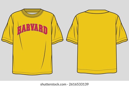 T-shirt front and back flat sketch