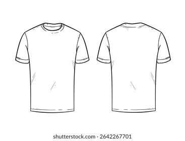 Camiseta, parte delantera y trasera – Ilustración vectorial, Plantilla, maqueta