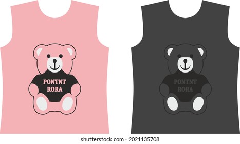 tshirt front bear design pattern