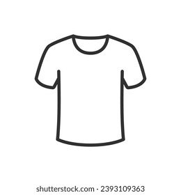 T-shirt front, linear icon. Line with editable stroke