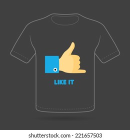 T-shirt with funny print on black background. Vector  print.