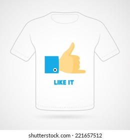 T-shirt with funny print on white background. Vector  print.