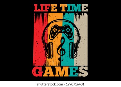 T-shirt games console typography retro vintage style