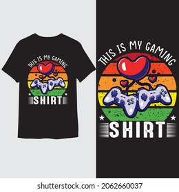 T-shirt games console typography retro vintage style