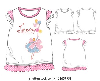 T-shirt for girls with print /template
