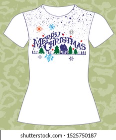 T-shirt, girl,the perfect christmas , slogan lovely,  typography, vector, illustration text