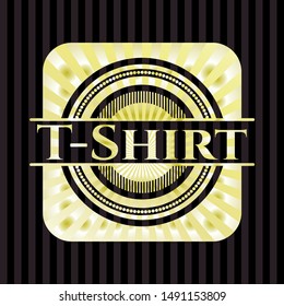 T-Shirt gold emblem or badge. Vector Illustration. Detailed.