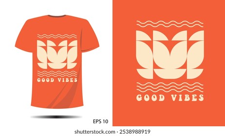 t-shirt good vibes beach wives print design. Vector template in modern lettering and typography cool For t-shirt prints and other uses