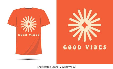 t-shirt boas vibes design de impressão. Modelo de vetor em letras modernas e tipografia legal Para impressões de t-shirt e outros usos