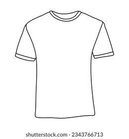 T-shirt graphic black white isolated doodle or sketch vector illustration