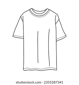 T-shirt graphic black white isolated doodle or sketch vector illustration