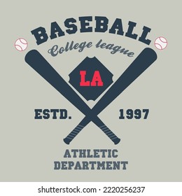 t-shirt graphic design, baseball typography emblem, sports logo. Vector