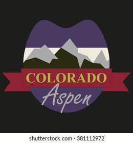 T-shirt Graphic Design Colorado, Aspen. Typography.