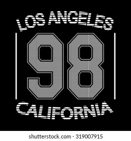 T-shirt graphic design Los Angeles, Emblem California State  Typography - vector illustration