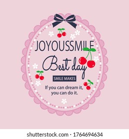 T-shirt graphic for girls.
Cherries and lace.