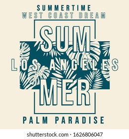 tshirt for graphic, los angeles, summer, palm paradise