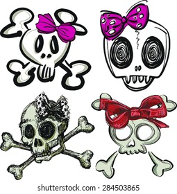 T-shirt Graphic / Skulls / illustration / White background / Fashion / vector
