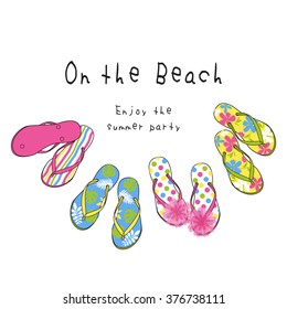 T-shirt Graphics / illustration cute beach shoe 