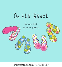 T-shirt Graphics / illustration cute beach shoe 