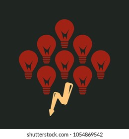 T-shirt graphics, typography. Red lamps. Lightning. Vector.