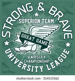t-shirt graphics ,Varsity sports graphic design
