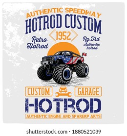 T-shirt graphics. Vector vintage sport racing car, T-shirt Vintage typography, old school race poster. retro race car set. T-shirt printing designs.