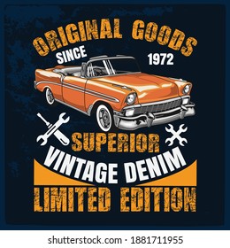 T-shirt graphics. Vector vintage sport racing T-shirt  design Vintage typography, sport racing car ,old school race poster. retro race car set. 
T-shirt printing designs.