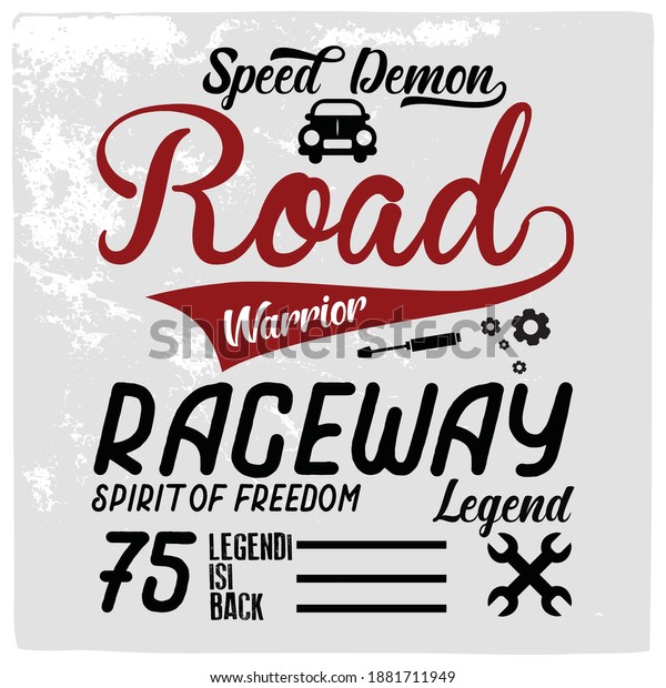 T-shirt graphics.\
Vector vintage sport racing T-shirt  design Vintage typography,\
sport racing car ,old school race poster. retro race car set.\
\
T-shirt printing\
designs.