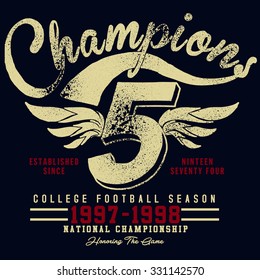 t-shirt graphics,champions college team graphics,vintage sport graphics for t-shirt