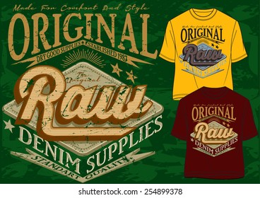 t-shirt graphics,original raw denim supplies