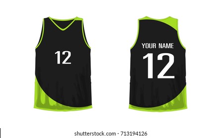 Tshirt Green Black Basketball Football Template Stock Vector (Royalty ...