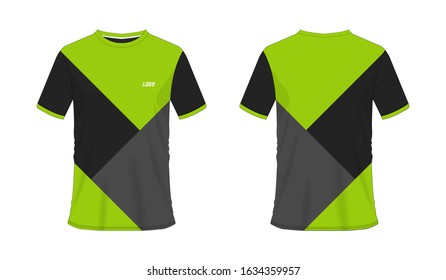 T-shirt green and black soccer or football template for team club on white background. Jersey sport, vector illustration eps 10.