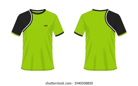 T-shirt green and black soccer or football template for team club on white background. Jersey sport, vector illustration eps 10.