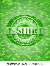 T-Shirt green emblem with mosaic background