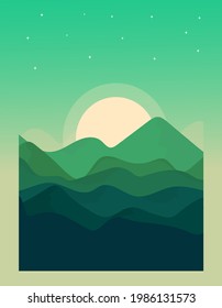T-Shirt green in the mountains bright green and yellow hues