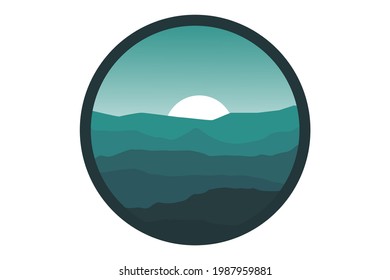 T-shirt green mountains sunrise landscape