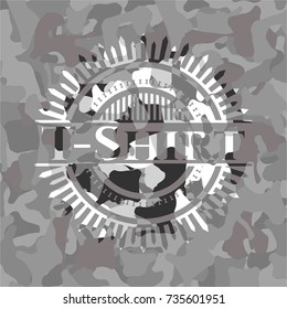 T-Shirt grey camo emblem