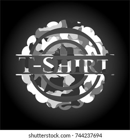 T-Shirt grey camouflage emblem